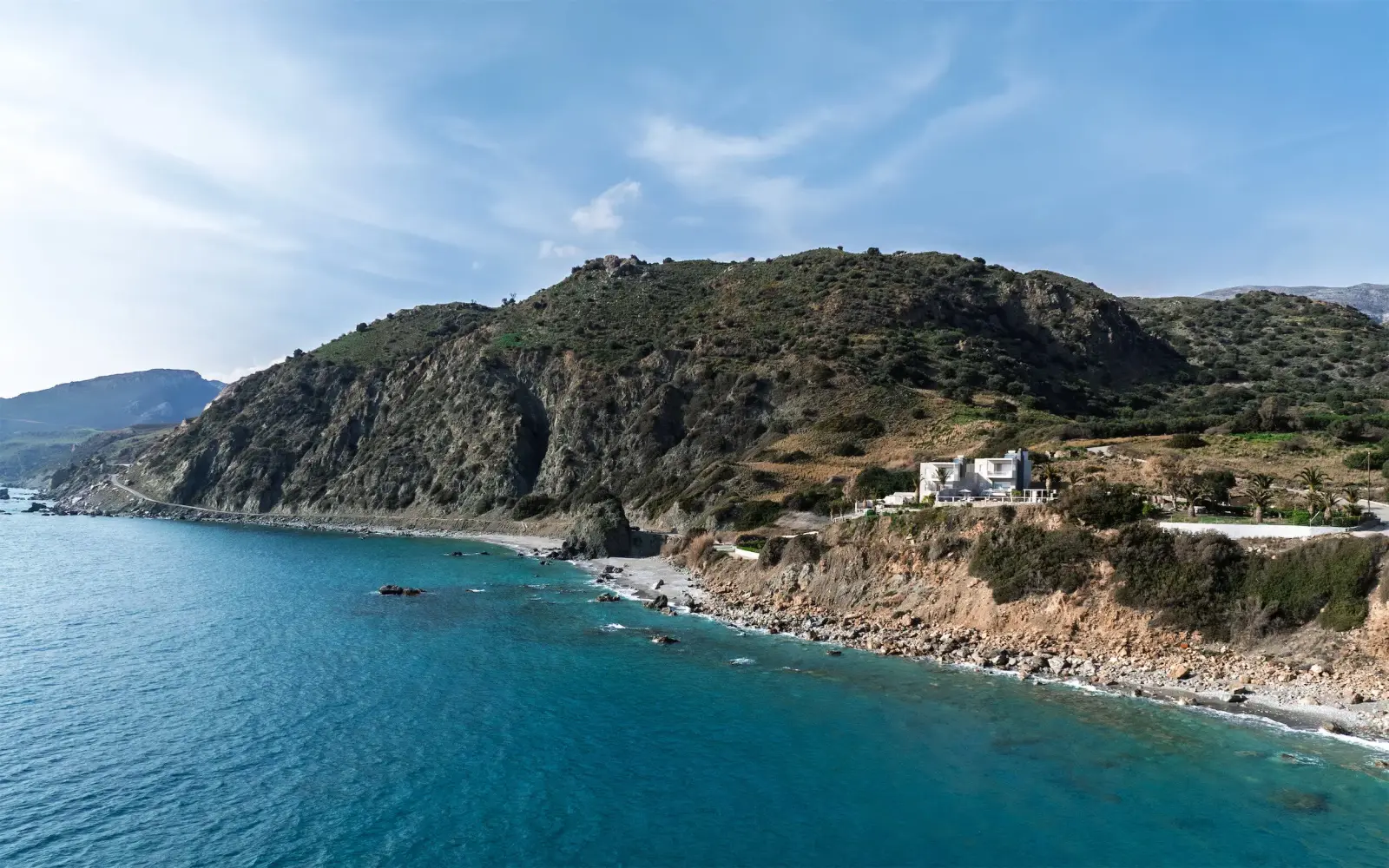 The bay below the houses