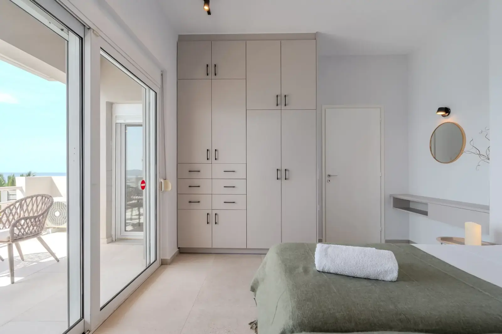Bedroom opening to the terrace
