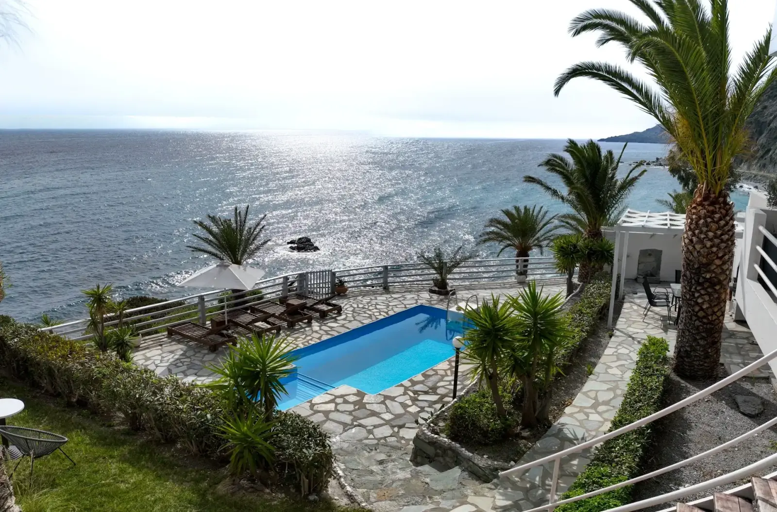 Villa Faye — pool with palms